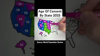 Age Of Consent By State 2025 #usa #unitedstates #map #geography #states #ageofconsent