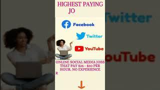 Highest Paying Jobs #Social media marketing jobs #shorts