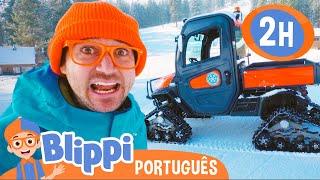 Blippi Explora Veículos de Neve! | 2 HORAS DO BLIPPI BRASIL! | Vídeos Educativos para Crianças