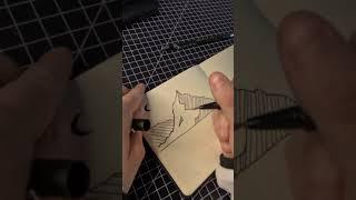 Landscape Drawing | #inkdrawing #artshorts