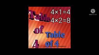 Table of 4 learn maths table of 4 kid's learning table