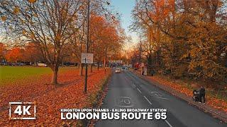 London Bus Ride in Autumn Golden Hour | Upper Deck POV on Route 65 from Kingston to Ealing Broadway