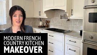 Modern French Country Kitchen Makeover: Stone Backsplash DIY (ep.4) German Schmear Wall