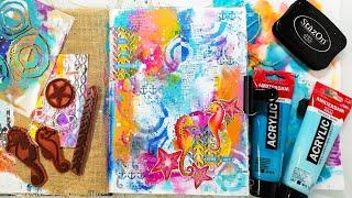 Mixed Media Art Journal Page in the Dina Wakley Media Journal