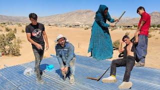 Hossein and Amir: a journey from tension to understanding and completing the roof of the house.