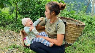 FULL VIDEO Picking eggplants - radishes - selling accidentally met a baby abandoned by his family