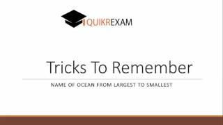 Tricks to remember Name of Ocean From Largest to Smallest || Quikr Exam