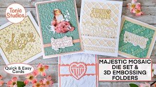 Tonic Studios 3D EMBOSSING FOLDERS & MAJESTIC MOSAIC DIE SET