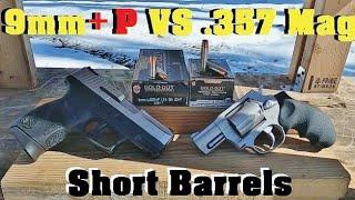 9mm+P VS .357 Magnum Short Barrels Episode 1. Speer Gold Dot