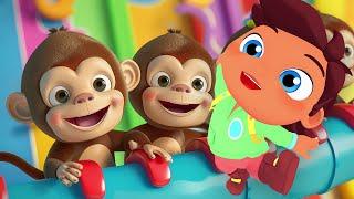 Five Little Monkeys + Getting Ready For School  + More Children's Dance Music | Cocomelon