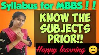 Syllabus of MBBS| TOTAL SUBJECTS IN MBBS