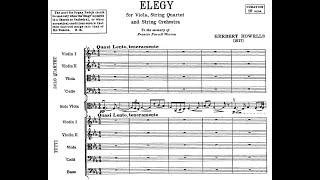 Herbert Howells - Elegy for Viola, String Quartet and String Orchestra (Score Video)