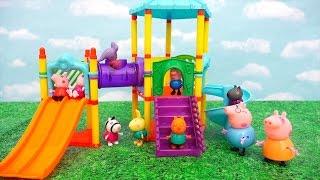 Peppa Pig and Friends Play at the Park Playground ! Family Fun for Kids  Sniffycat