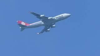 CARGOLUX ITALIA B747-400F RR RB211 NICE ROAR ENGINE SOUND