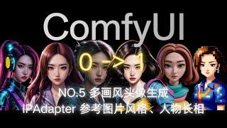 【ComfyUI 0-1 第五期】多画风头像生成 | IPAdapter 讲解 | 参考图片风格、人物长相