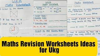 Maths Revision Worksheets Ideas For Ukg| #maths   #ukg