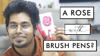 How to make a rose with a brush pen