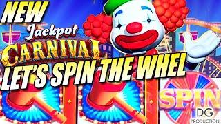 NEW Best Version Jackpot Carnival Wheel Spins on 3 Reels Clown Hammer Time! Slot Las Vegas Casino