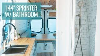 Amazing 144 Sprinter Van with a FULL BATHROOM | VAN TOUR