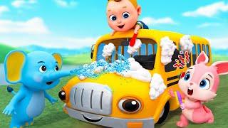 Bus Wash Song +Compilation | Kids Songs and Nursery Rhymes | Baby SumoCoco