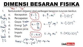 (BSE) MENENTUKAN DIMENSI BESARAN TURUNAN | Fisika SMA Kelas 10