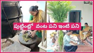 అడవి లో దొరికే ఆకు కూరతో అమ్మమ్మ తయారు చేసిన ఆకురపచ్చడి//ఉదయం నుండి సాయంత్రం వరకు ఇంట్లో పనులు 