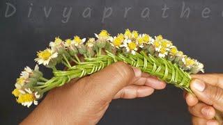 How to tie flowers without Thread & wire/How to Make a Daisy Flower Crown with Real Flowers/GARLAND