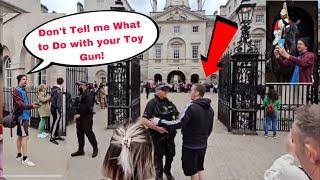 MEN Very Upset After Armed Police Tells Them To Move! Never Tell me What to do with your Toy Gun!