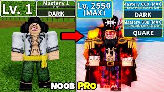 Beating Blox Fruits as Blackbeard Max Dark and Quake! Lvl 0 to Max Lvl Full v4 Awakening Noob to Pro