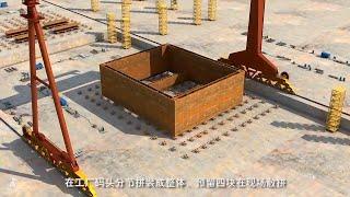 跨海大桥桥墩怎么施工？双壁钢围堰 | How to construct the piers of the cross-sea bridge? Double wall steel cofferdam