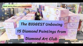 Huge 15 Diamond Painting Unboxing|| Diamond Art Club || Arts and Crafts Unboxing