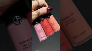 Armani Beauty Luminous Silk Cheek Tint swatches #armanibeauty #liquidblush #youtubeshorts