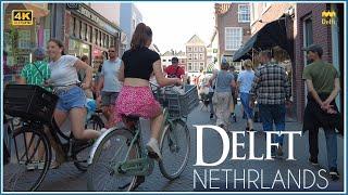 Walking Tour in Delft / Netherlands - The city centre- The Old Church tower