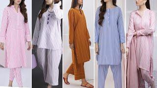 New lining kurti design 2024 || Casual striped kurta || lining shirt design #Stripes outfit