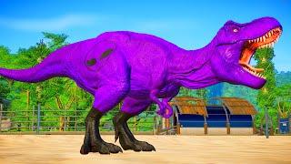 TIRANOSSAURO REX ROXO vs DINOSSAURO do HULK | Jurassic World Evolution  Jogo de Dinossauro 4K