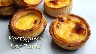 No lamination Portuguese Egg Tarts with Super Crunchy Tart Shells!