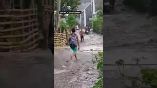 Storm surge in Barangay Lourdes, Tiwi, Albay