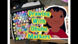 Drawing lilo from ‘Lilo and Stitch’ with Ohuhu markers | Greenerkind