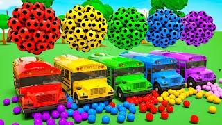 Baby Shark + Humpty Dumpty Song | School bus and big soccer ball | Baby Nursery Rhymes & Kids Songs