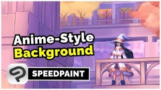 Anime Background Speedpaint in Clip Studio Paint - Full Process with 3D Tools