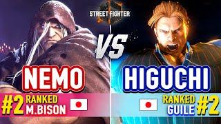 SF6  NEMO (#2 Ranked M.Bison) vs HIGUCHI (#2 Ranked Guile)  Street Fighter 6 High Level Gameplay