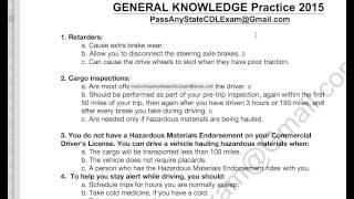 CDL Test Questions and Answers- Get Your CDL license. 99.9% DMV Updated! 2015