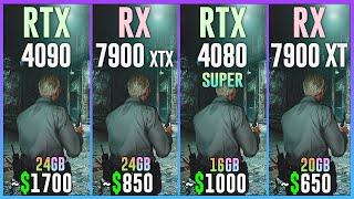 RTX 4090 vs RX 7900 XTX vs RTX 4080 SUPER vs RX 7900 XT - Test in 25 Games