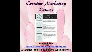 Creative Marketing Resume Sample