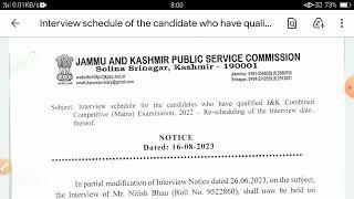 jkpsc Interview date out#KAS #interview*2023