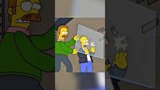 Ned's Glass Stops a Bullet #simpsons #shorts