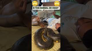 🫢 Unbelievable 🫢 Man with Snake & Pit Bull as Pets