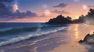 Coastal Twilight Tranquility: Lofi Waves in Evening's Embrace