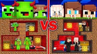 Mikey DEMON vs JJ VAMPIRE Family UNDERGROUND BASE in Minecraft ! - Maizen