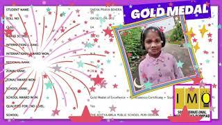 Sonam won Gold Medal, Class 4 2023